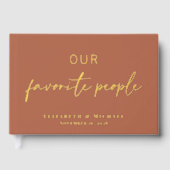 我々のお気に入りの人々写真テラコッタフォイル結婚ズ ゲストブック (正面)