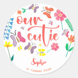我々のかわいこちゃんは…フローラ子供の誕生日パーティー ラウンドシール