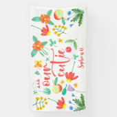 我々のかわいこちゃんは…フローラ子供の誕生日パーティー 横断幕 (縦)