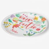 我々のかわいこちゃんは…フローラ子供の誕生日 ペーパープレート (アングル)