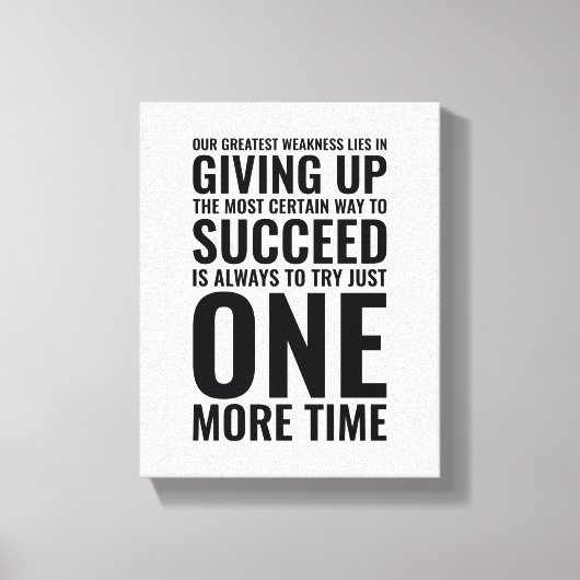我々のもっとも偉大弱点 |やる気を起こさせる引用文 キャンバスプリント (正面)