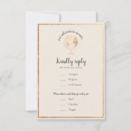 我々のアドベンチャーワールドグローブマップトラベルテーマ結婚ズ 出欠カード