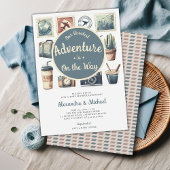 我々のアドベ素晴らしントレトロコー男の赤ちゃんシャワー 招待状