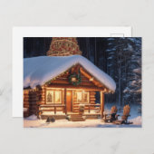 我々のウッドキャビンには雪が降っている シーズンポストカード (正面/裏面)