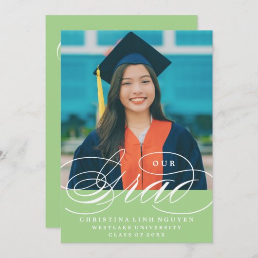 我々のエレガント脚本を卒業した |卒業招待状 招待状 (正面/裏面)