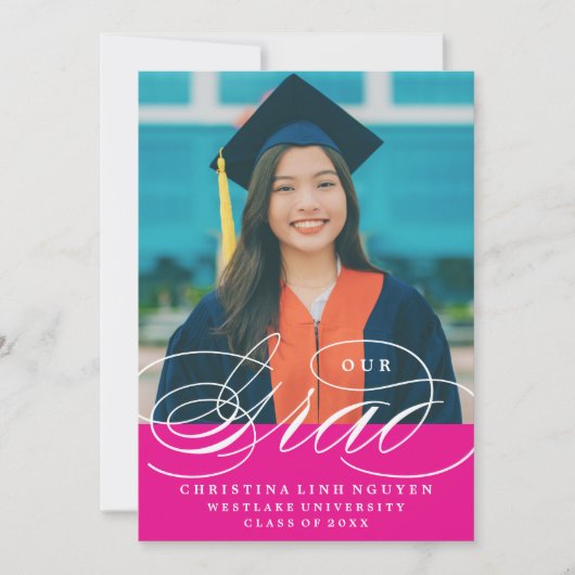 我々のエレガント脚本を卒業した |卒業招待状 招待状 (正面)