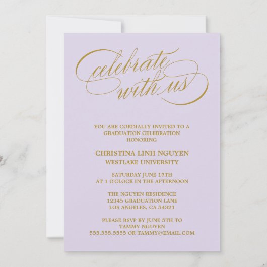 我々のエレガント脚本を卒業した |卒業招待状 招待状 (裏面)