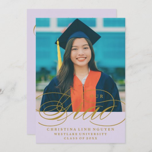 我々のエレガント脚本を卒業した |卒業招待状 招待状 (正面/裏面)