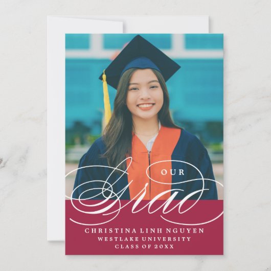 我々のエレガント脚本を卒業した |卒業招待状 招待状 (正面)