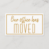 我々のオフィスはシックな金ゴールドの新しいアドレスを移動 名刺 (正面)