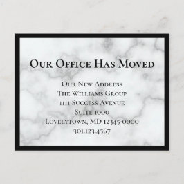 我々のオフィスは大理石のフェイク発表を移した 案内ポストカード