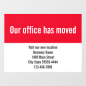 我々のオフィスは赤白の動く発表を動かした ウィンドウサイン (シート)