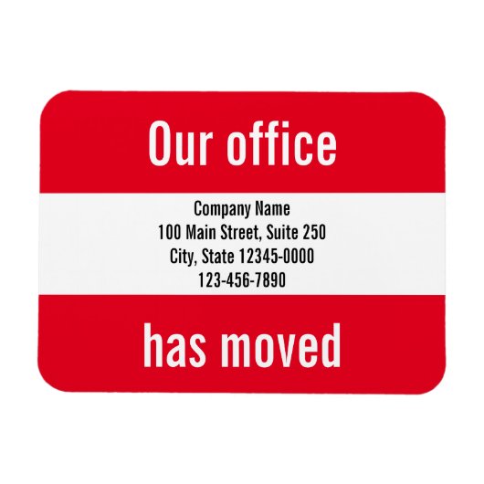 我々のオフィスは赤白の動く発表を動かした マグネット (横)