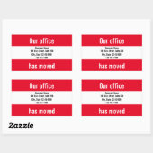 我々のオフィスは赤白の動く発表を動かした 長方形シール (シート)