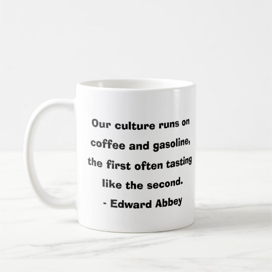 我々のカルチャー走オンコーヒー引用文文字 コーヒーマグカップ (左)