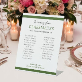 我々のクラスメートの敬意を表す懇親会の記憶に緑 台座サイン