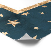 我々のサイン結婚ゴールド・フォイルの星へようこそ ポスター (角)