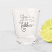 我々のタイポグラフィ結婚へようこそ ショットグラス (裏面)