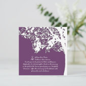 我々のツリーシルエットパープルツリーウェディング招待 招待状 (スタンド正面)