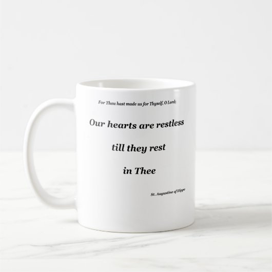 我々のハートは汝の中で休むまで動かない コーヒーマグカップ (左)