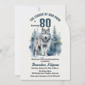我々のパックウルフ80th誕生日パーティーのリーダー 招待状 (正面)