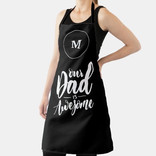 我々のパパは非常に白黒のモノグラムである エプロン (インサイチュ)
