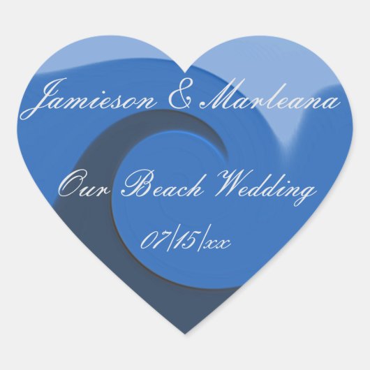"我々のビーチ結婚式" - "ブルータイド" ハートシール (正面)