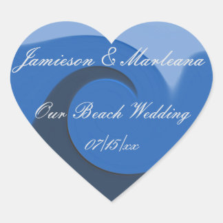 "我々のビーチ結婚式" - "ブルータイド" ハートシール