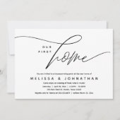 我々のファーストホームコージーラブル引っ越し祝いパーティーパーティー 招待状 (正面)