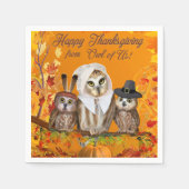 我々のフクロウからの感謝の気持ち! スタンダードカクテルナプキン (正面)