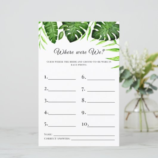 我々のブライダルシャワーゲーム熱帯緑はどこだった (スタンド正面)