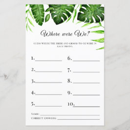 我々のブライダルシャワーゲーム熱帯緑はどこだった