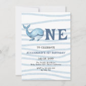 我々のベビークジラ海の下の最初の誕生日 招待状 (正面)