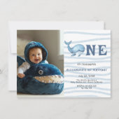 我々のベビークジラ海の下の最初の誕生日 招待状 (正面)