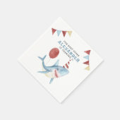 我々のベビーシャーク海の下の最初の誕生日 スタンダードカクテルナプキン (角)