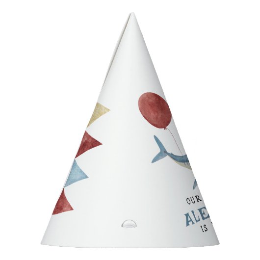 我々のベビーシャーク海の下の最初の誕生日 パーティーハット (左)