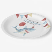 我々のベビーシャーク海の下の最初の誕生日 ペーパープレート (アングル)