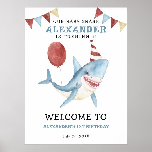 我々のベビーシャーク海の下の最初の誕生日 ポスター (正面)