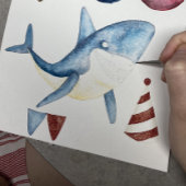 我々のベビーシャーク海の下の最初の誕生日 招待状