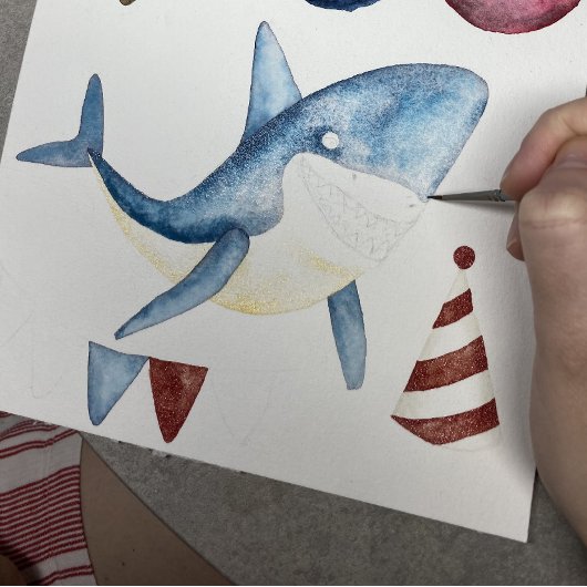 我々のベビーシャーク海の下の最初の誕生日 招待状