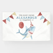 我々のベビーシャーク海の下の最初の誕生日 横断幕 (横)