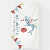 我々のベビーシャーク海の下の最初の誕生日 横断幕 (縦)