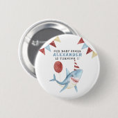 我々のベビーシャーク海の下の最初の誕生日 缶バッジ (正面&裏面)