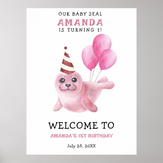 我々のベビーシール海の下の最初の誕生日 ポスター (正面)