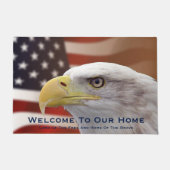 我々のホーム・イーグル国旗へようこそ ドアマット (正面)