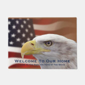 我々のホーム・イーグル国旗へようこそ ドアマット (正面)