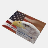 我々のホーム・イーグル国旗へようこそ ドアマット (アングル)