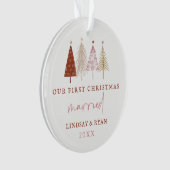 我々のモダン初めてのクリスマスニュー結婚したリュウズ オーナメント (正面)