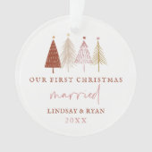 我々のモダン初めてのクリスマスニュー結婚したリュウズ オーナメント (正面)