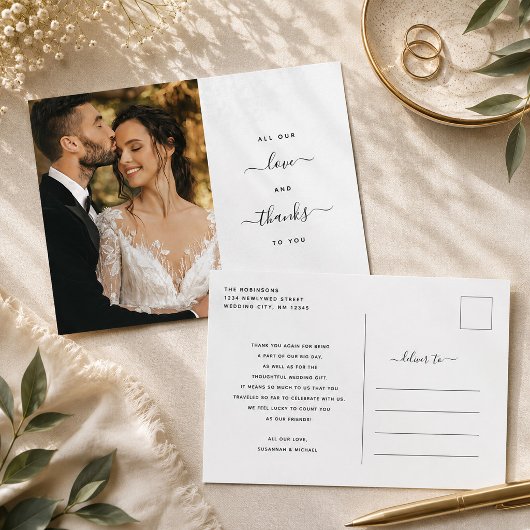 『我々のラモダンブスクリプト、写真に感謝結婚』 ポストカード